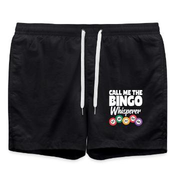 Call Me The Bingo Whisperer - Bingofans Bingo - Swim Trunks - black - Front - AI Model Male 185 light (185cm)