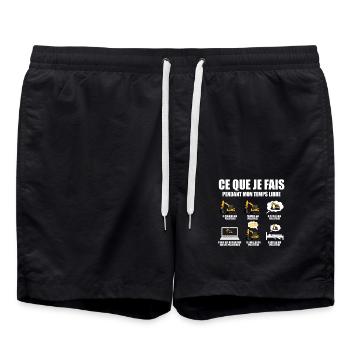 Ce que je fais pendant mon temps libre Pelleteuse - Short de bain - noir - Devant - AI Model Male 185 light (185cm)