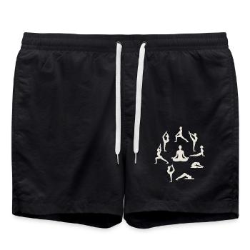 Yoga Poses Silhouettes Méditation - Short de bain - noir - Devant - AI Model Male 185 light (185cm)