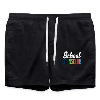 School Counselor Colorful Design - Swim Trunks - black - Front - AI Model Male 185 light (185cm)