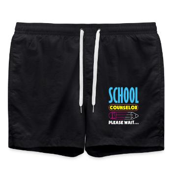 School Counselors Please Wait Creative - Swim Trunks - black - Front - AI Model Male 185 light (185cm)