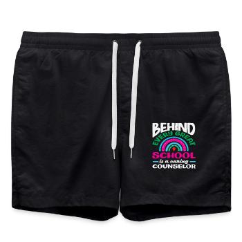 Hinter Jeder Guten Schule Steht Ein Fürsorglicher - Badeshorts - Schwarz - Vorne - AI Model Male 185 light (185cm)