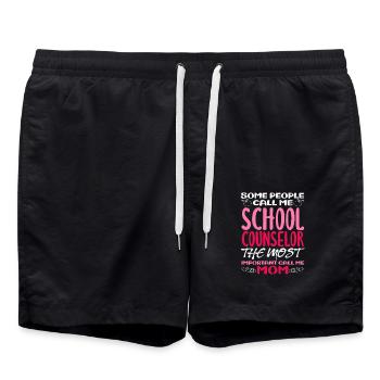 School Counselor Important Mom - Swim Trunks - black - Front - AI Model Male 185 light (185cm)