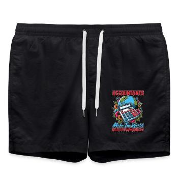 Accounting Accountants Make The World Spreadsheet - Swim Trunks - black - Front - AI Model Male 185 light (185cm)