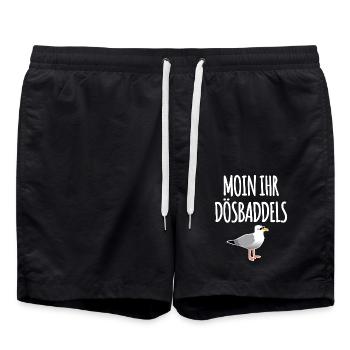 Moin Ihr Dösbaddels - Badeshorts - Schwarz - Vorne - AI Model Male 185 light (185cm)