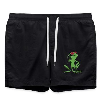 Grenouille - Amphibien Dessin Animé Cadeau - Short de bain - noir - Devant - AI Model Male 185 light (185cm)