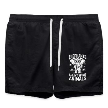 Elephant Saying Africa Funny Elephant Gift - Swim Trunks - black - Front - AI Model Male 185 light (185cm)