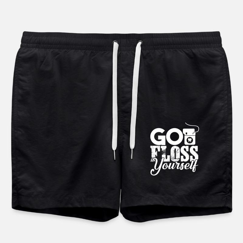 Dentist Go Floss Yourself - Swim Trunks - black