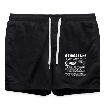 Crocheting 5 Things I Like - Swim Trunks - black - Front - AI Model Male 185 light (185cm)