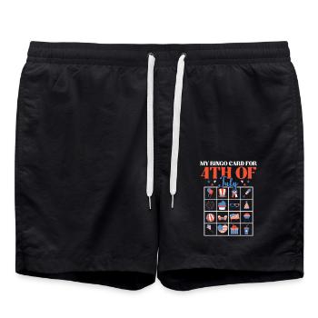 Bingo & USA Design Bingo Player Number Love - Swim Trunks - black - Front - AI Model Male 185 light (185cm)
