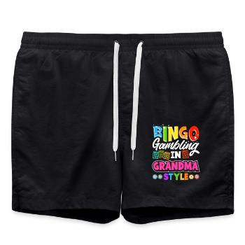Bingo Grandma Gift Bingo Lover Grandmother - Swim Trunks - black - Front - AI Model Male 185 light (185cm)