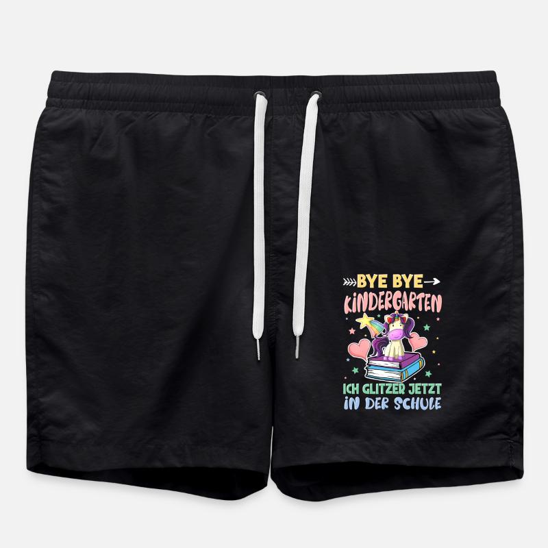Bye Bye Kindergarten Einschulung - Badeshorts - Schwarz