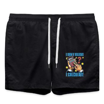 Comptabilité Je ne crois pas que je calcule Tenue de livres - Short de bain - noir - Devant - AI Model Male 185 light (185cm)