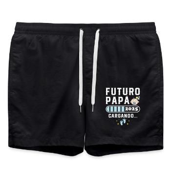 Futur Pape 2025 Première fois Père 2025 - Short de bain - noir - Devant - AI Model Male 185 light (185cm)
