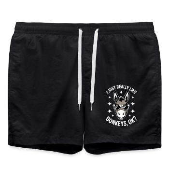 Âne disant âne drôle drôle d’âne cadeau - Short de bain - noir - Devant - AI Model Male 185 light (185cm)