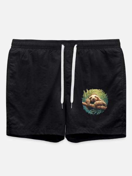 Sloths Sloth - Swim Trunks - black