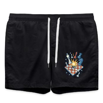 Chess Explosion Funny Chess Player Design - Swim Trunks - black - Front - AI Model Male 185 light (185cm)