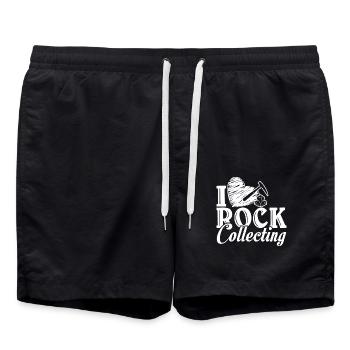 Geologists Love Rock Collecting - Swim Trunks - black - Front - AI Model Male 185 light (185cm)