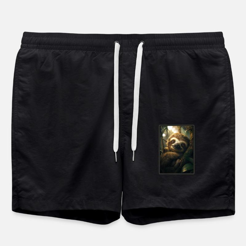 Sloths Sloth - Swim Trunks - black