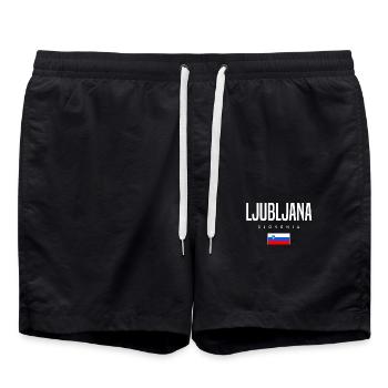 Ljubljana Slovakia - Swim Trunks - black - Front - AI Model Male 185 light (185cm)