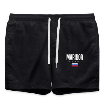 Maribor, Slovakia - Swim Trunks - black - Front - AI Model Male 185 light (185cm)
