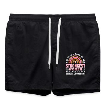 Strongest Women School Counselor - Swim Trunks - black - Front - AI Model Male 185 light (185cm)