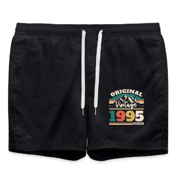 1995 Vintage Retro Geburtstagsgeschenk - Badeshorts - Schwarz - Vorne - AI Model Male 185 light (185cm)
