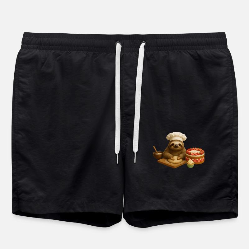 Sloth Baking - Swim Trunks - black