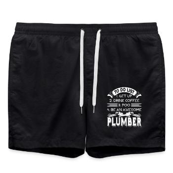 Plumber Be An Awesome Plumber - Swim Trunks - black - Front - AI Model Male 185 light (185cm)