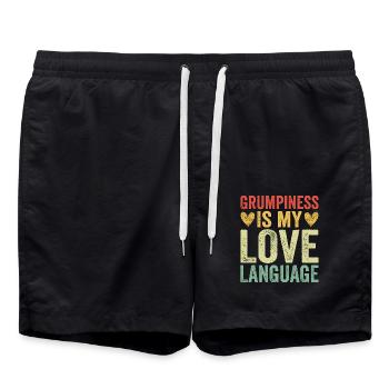 Grumpiness Is My Love Language - Swim Trunks - black - Front - AI Model Male 185 light (185cm)