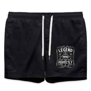 35th Birthday Gift Husband Original 1990's - Swim Trunks - black - Front - AI Model Male 185 light (185cm)