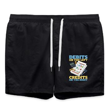 Accounting Debits On The Left Spreadsheet Finance - Swim Trunks - black - Front - AI Model Male 185 light (185cm)