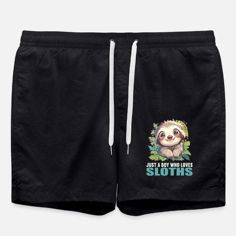 Sloths Sloth - Swim Trunks - black