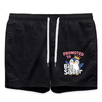Promu au rang de grande sœur – Penguin Design - Short de bain - noir - Devant - AI Model Male 185 light (185cm)