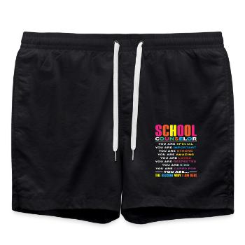 School Counsellor Inspirational Words - Swim Trunks - black - Front - AI Model Male 185 light (185cm)