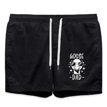 oie disant papa oies drôle oie cadeau - Short de bain - noir - Devant - AI Model Male 185 light (185cm)