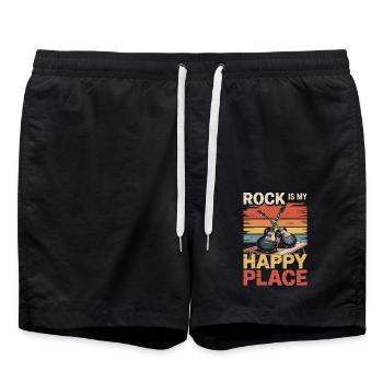 Rock My Happy Place Music Lover DJ Headphones - Swim Trunks - black - Front - AI Model Male 185 light (185cm)