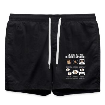 Ce que je fais de mon temps libre Capybara addic - Short de bain - noir - Devant - AI Model Male 185 light (185cm)