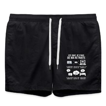 T-shirt humour retraite camping-car Vie retraité - Short de bain - noir - Devant - AI Model Male 185 light (185cm)