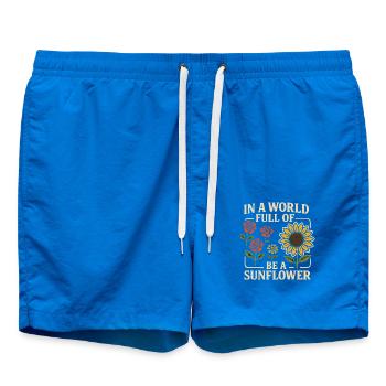 Be the Sunflower – Be Yourself - Swim Trunks - cobalt blue - Front