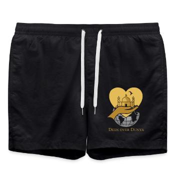 Deen about Dunya 1 - Swim Trunks - black - Front - AI Model Male 185 light (185cm)