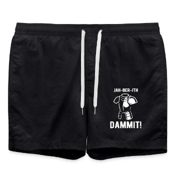 Enigma - foutu - bon sang - pour les joueurs - Short de bain - noir - Devant - AI Model Male 185 light (185cm)