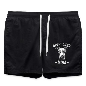 Greyhound Spruch Windhund Mama Greyhound Geschenk - Badeshorts - Schwarz - Vorne - AI Model Male 185 light (185cm)