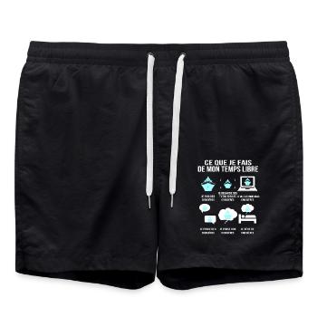 Ce que je fais de mon temps libre Passion croisier - Short de bain - noir - Devant - AI Model Male 185 light (185cm)