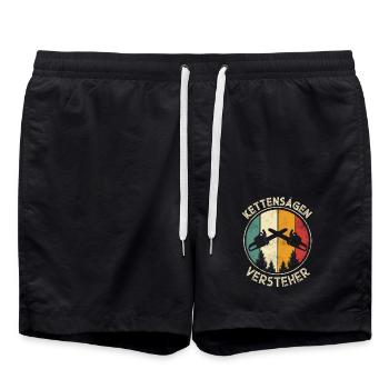 Holzfäller - Badeshorts - Schwarz - Vorne - AI Model Male 185 light (185cm)