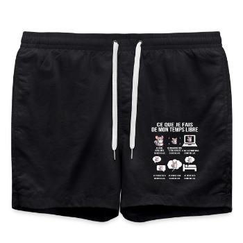 Ce que je fais de mon temps libre – Chinchilla fan - Short de bain - noir - Devant - AI Model Male 185 light (185cm)