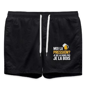 Moi la pression ? Je ne la subis pas, je la bois - Short de bain - noir - Devant - AI Model Male 185 light (185cm)