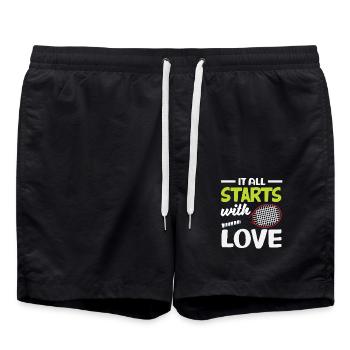Tennis Player It Starts With Love - Swim Trunks - black - Front - AI Model Male 185 light (185cm)