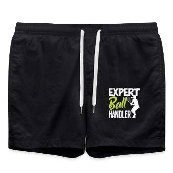 Tennis Spieler Experte Ball Handler - Badeshorts - Schwarz - Vorne - AI Model Male 185 light (185cm)