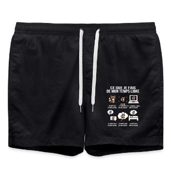 Ce que je fais de mon temps libre – Ratons laveurs - Short de bain - noir - Devant - AI Model Male 185 light (185cm)